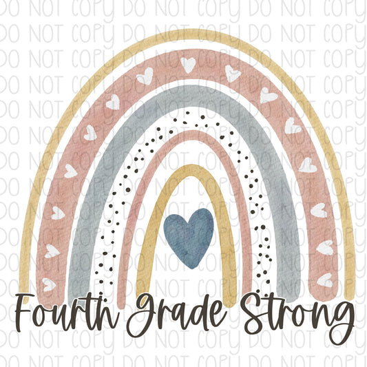 Fourth Grade Strong Rainbow DTF Transfer Design