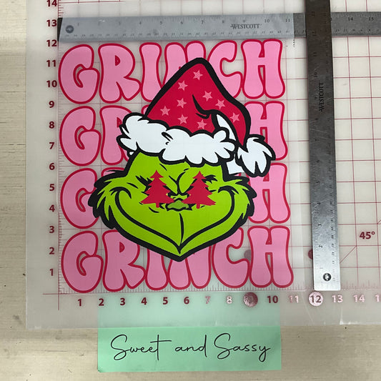 Grinch with Tree Eyes DTF Transfer Design