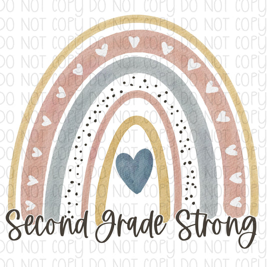 Second Grade Strong Rainbow DTF Transfer Design