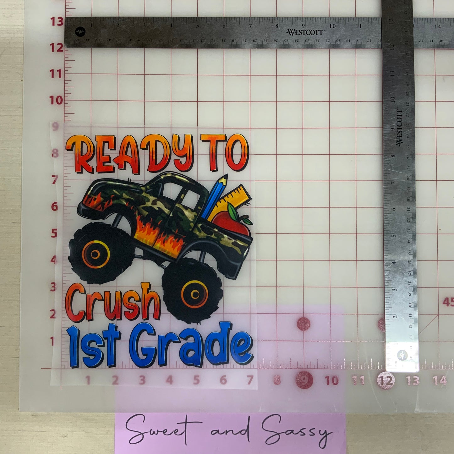"Ready to Crush 1st Grade camo" DTF Transfer Design