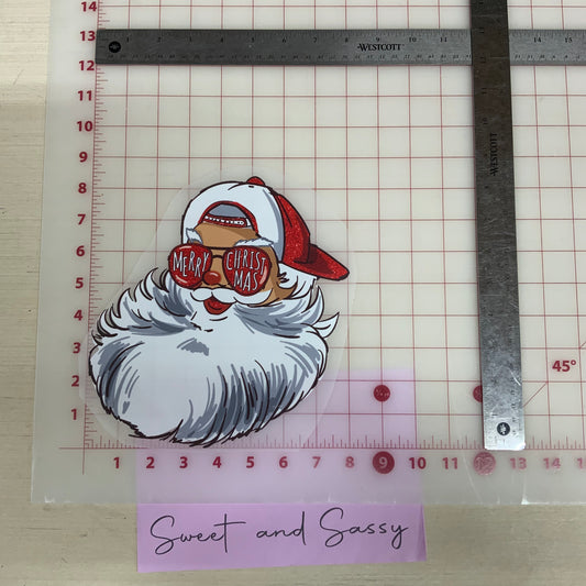 Santa Sunglasses glitter DTF Transfer Design