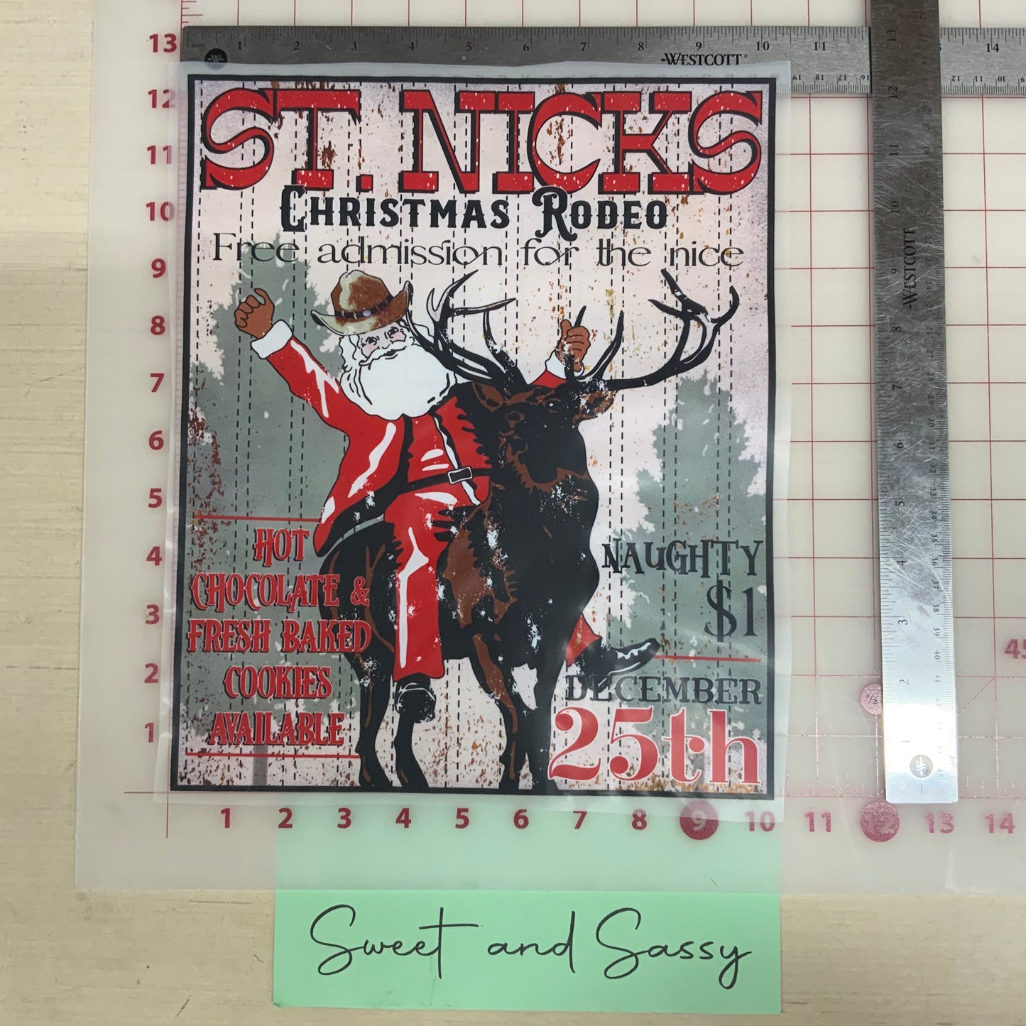 St. Nicks Christmas Rodeo DTF Transfer Design