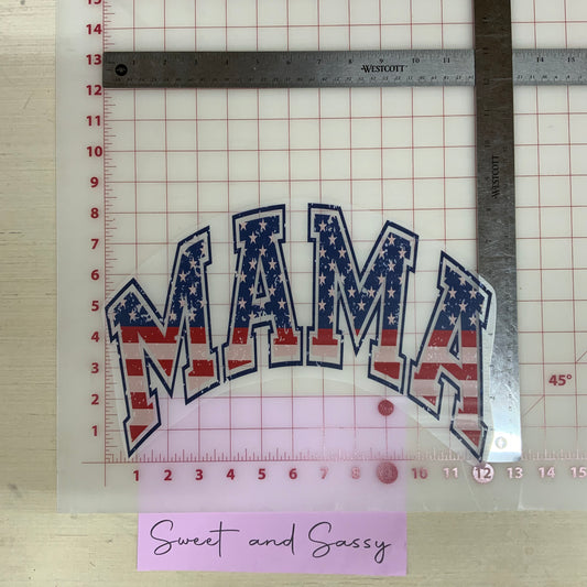 MAMA Stars and Stripes DTF Transfer Design