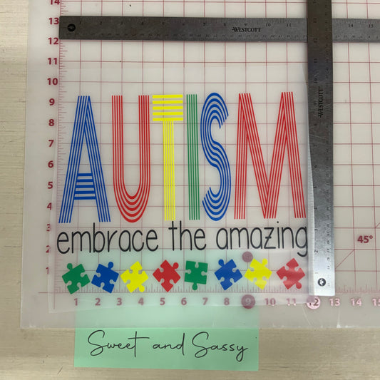 Autism embrace the amazing DTF Transfer Design
