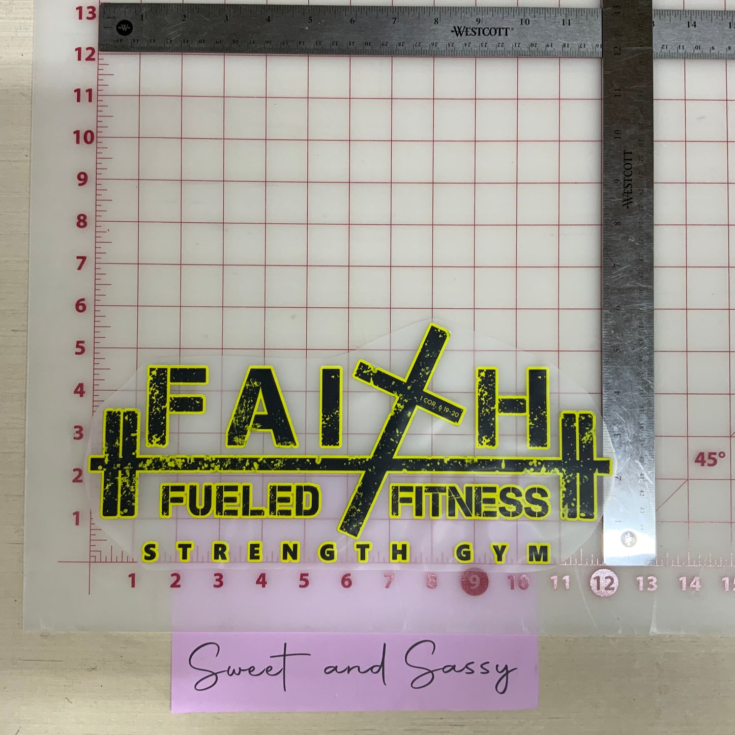 "Faith fueled fitness" DTF Transfer Design