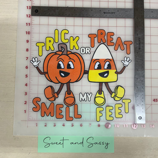 Trick or treat smell my feet DTF Transfer Design