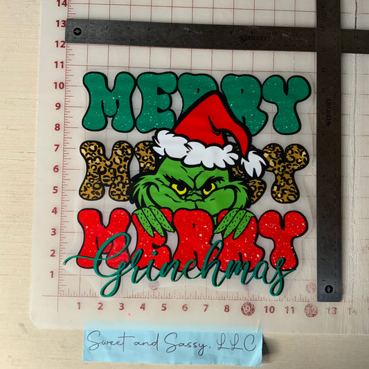 Merry, Merry, Merry, Grinchmas DTF Transfer Design