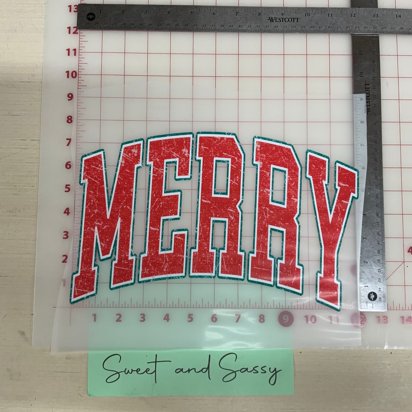 MERRY Distressed DTF Transfer Design
