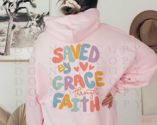 Saved By Grace, Through Faith DTF Transfer Design