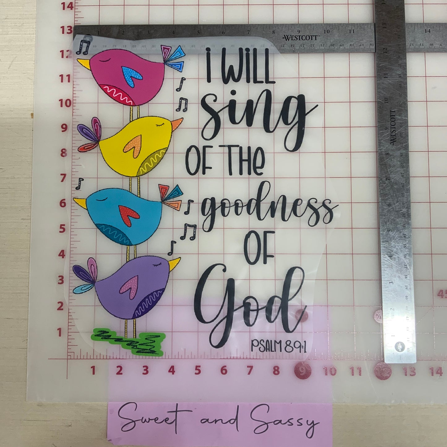 "I will sing of the goodness of God" DTF Transfer Design