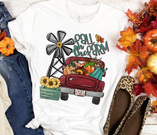 "Fall on the Farm, truck" DTF Transfer Design