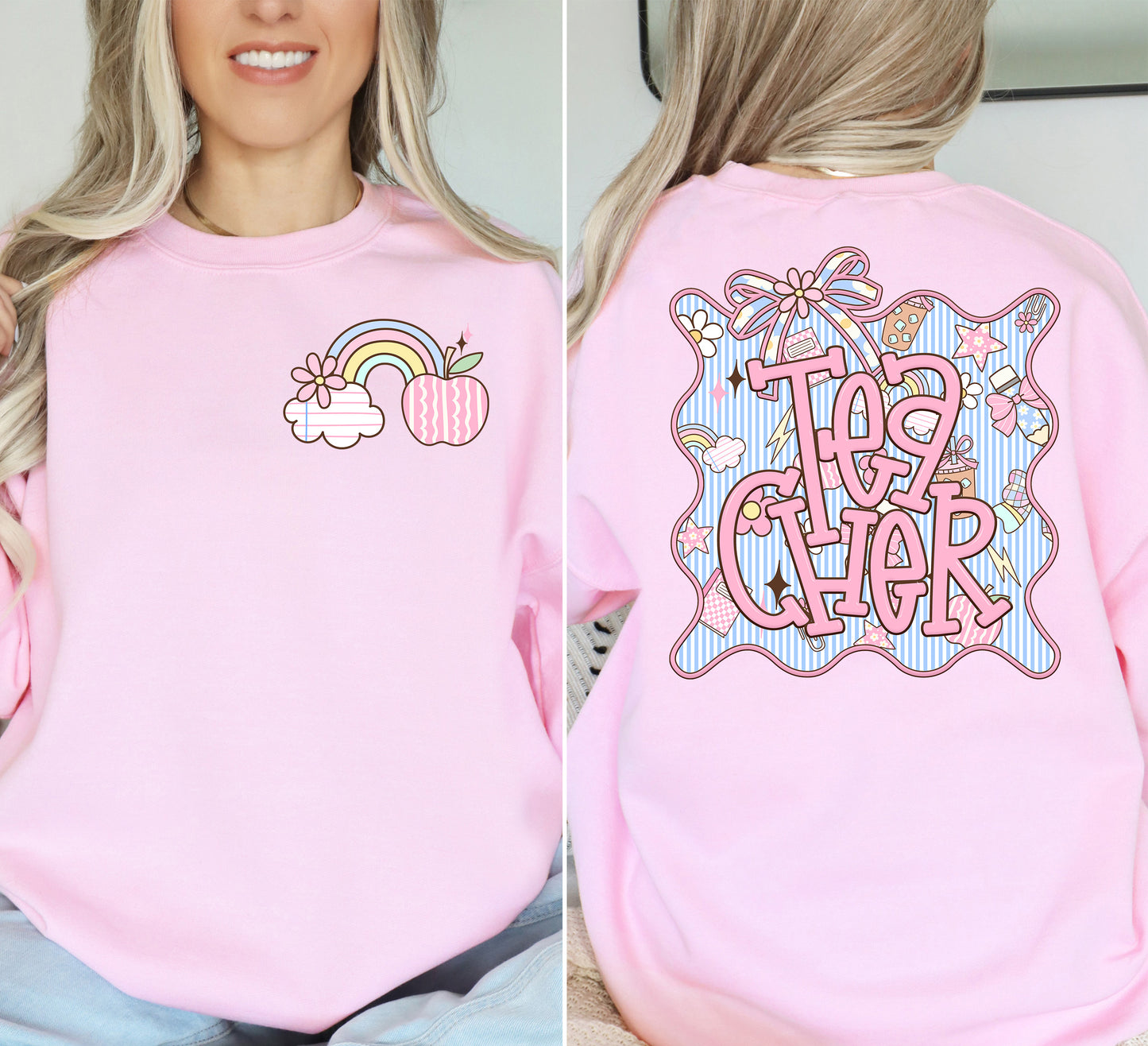 Seersucker School Positions DTF Transfer Design includes pocket