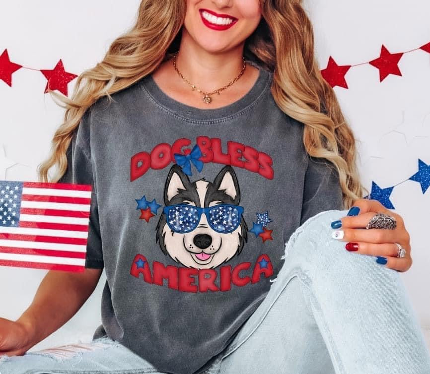 Dog Bless America DTF Transfer Design