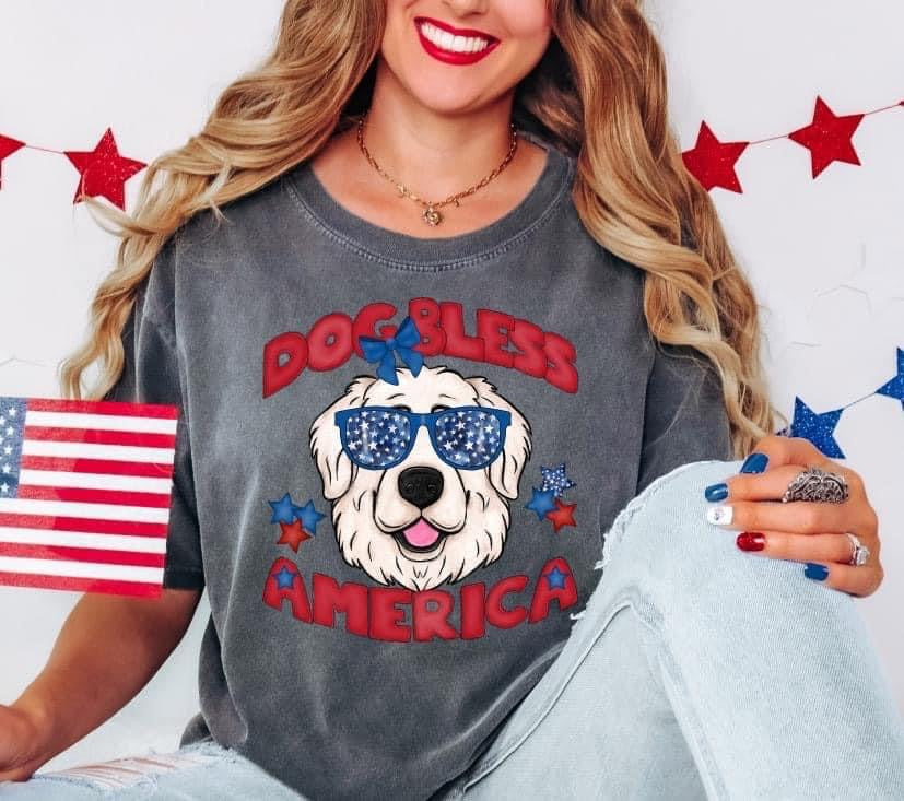 Dog Bless America DTF Transfer Design