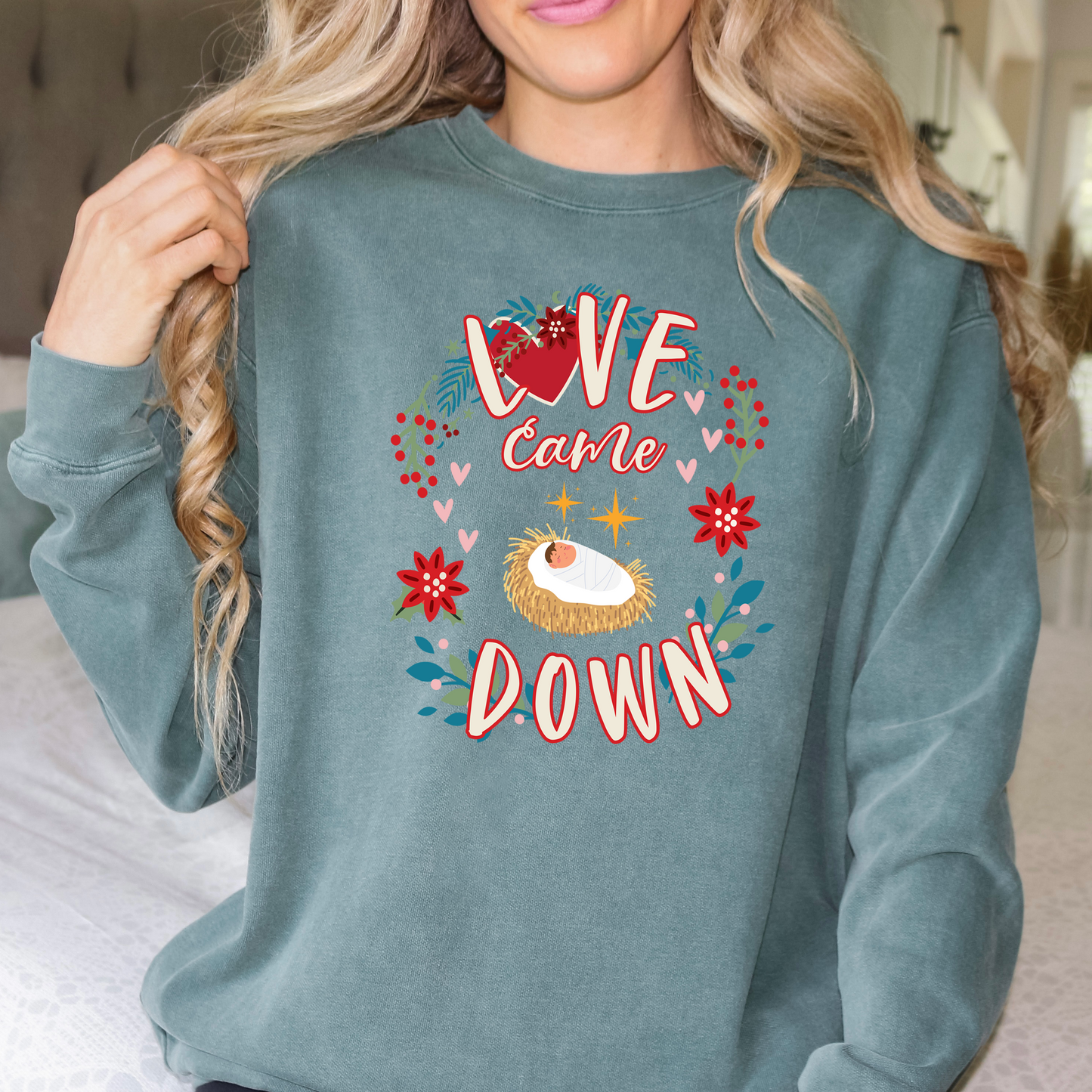 Love Came Down Baby Jesus Christmas DTF Transfer Design