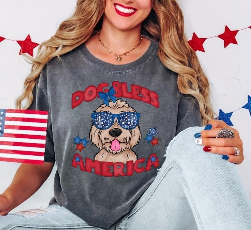 Dog Bless America DTF Transfer Design