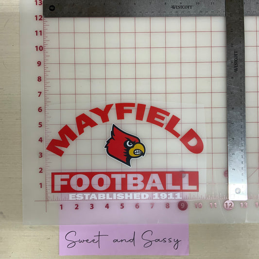 Mayfield Football with Cardinal DTF Transfer