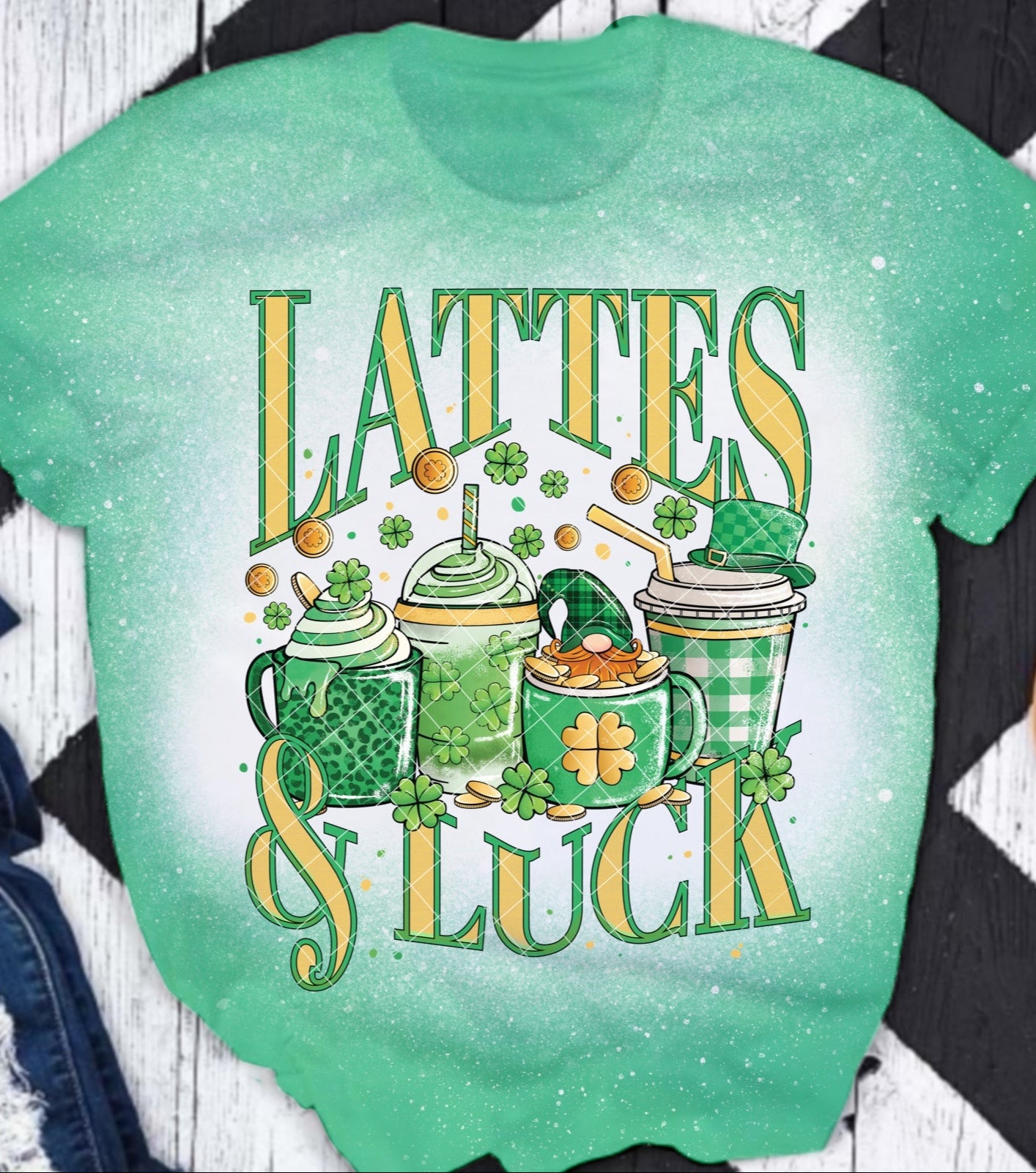 Lattes and Luck DTF Transfer Design KPI