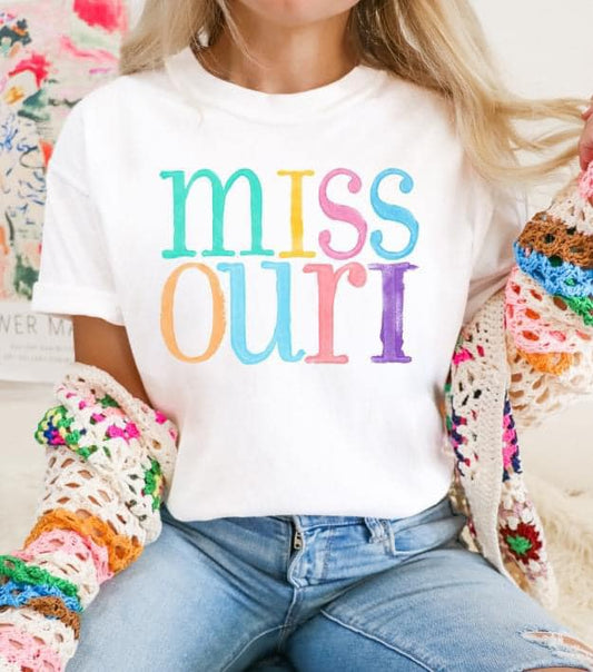 Missouri Multi Color Font DTF Transfer Design