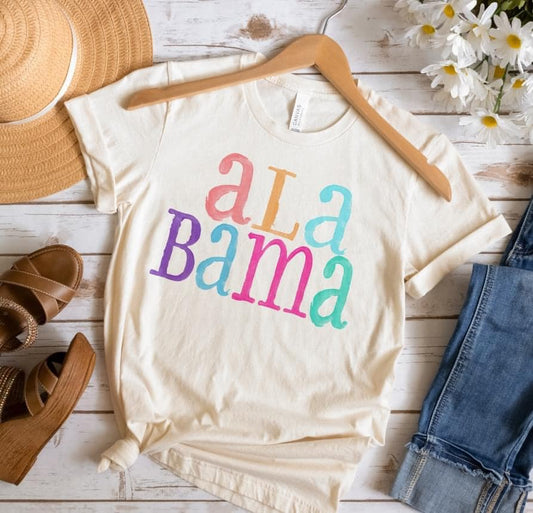 Alabama Multi Color Font DTF Transfer Design