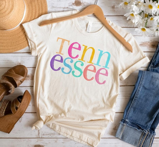 Tennessee Multi Color Font DTF Transfer Design