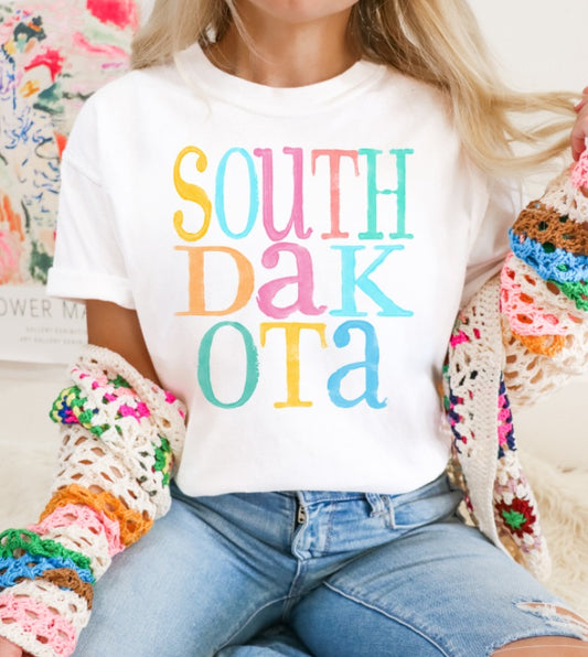 South Dakota Multi Color Font DTF Transfer Design