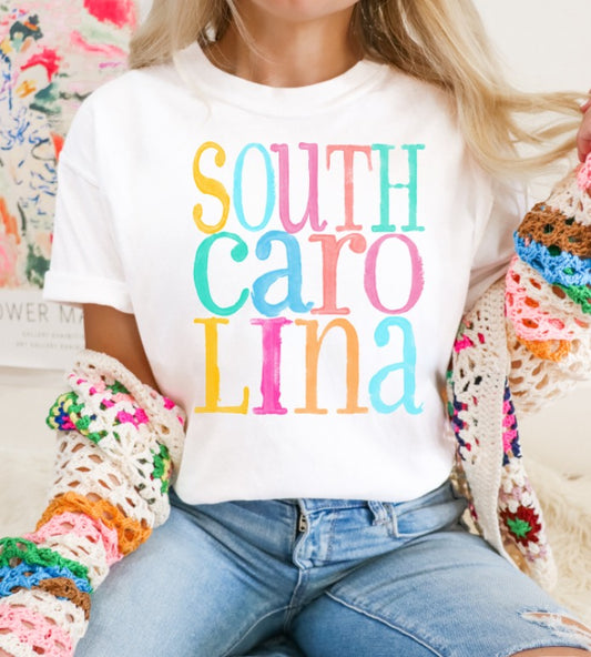 South Carolina Multi Color Font DTF Transfer Design