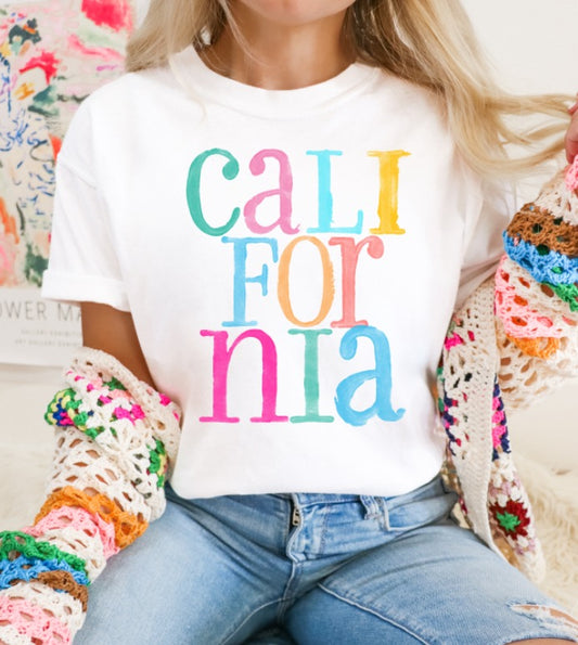 California Multi Color Font DTF Transfer Design