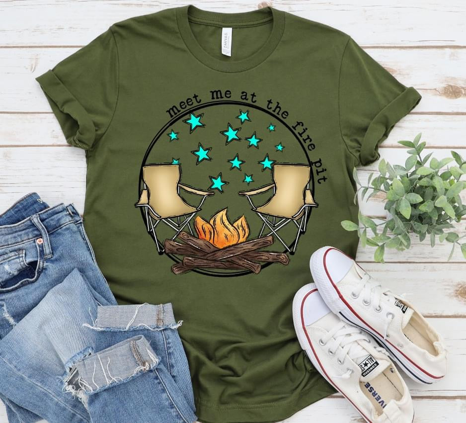 Meet me st the fire pit DTF Transfer Design