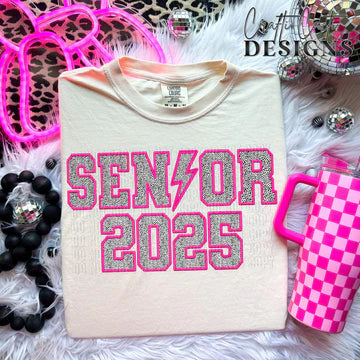 Senior 2025 Faux Embroidery DTF Transfer Design