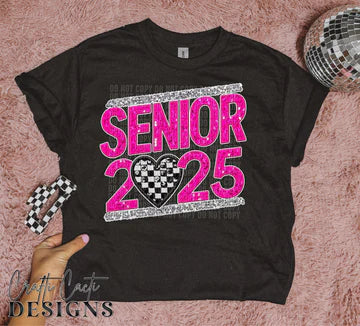 Senior 2025 Faux Sequins DTF Transfer Design