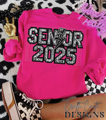 Senior 2025 Faux Bling DTF Transfer Design