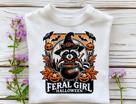 Feral Girl Halloween DTF Transfer Design