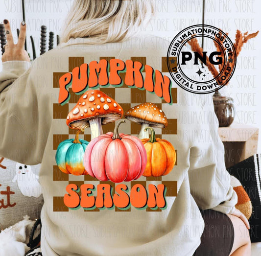 Pumpkin Season Mushrooms DTF Transfer Design