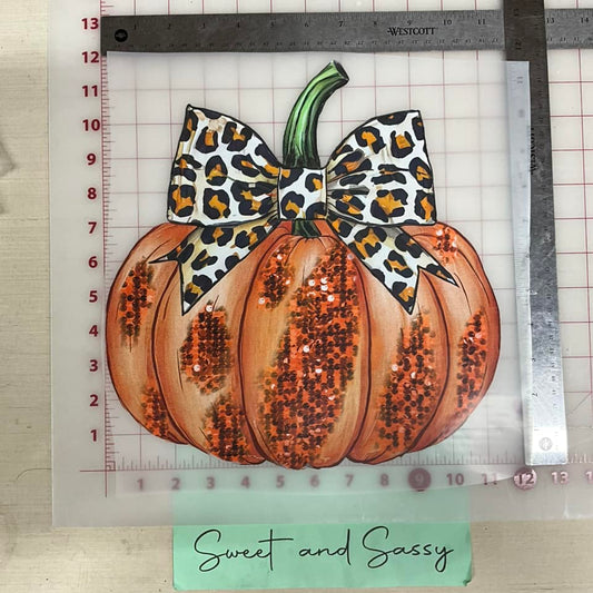 Glitter pumpkin DTF Transfer Design