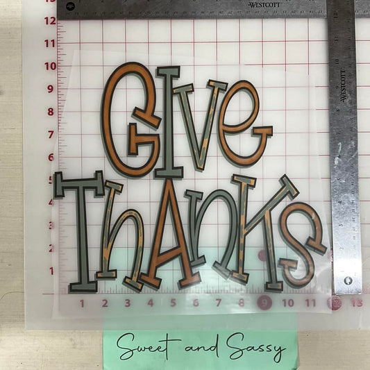 Give Thanks DTF Transfer Design