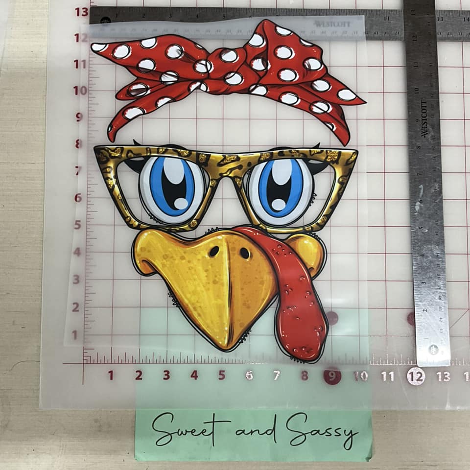 Turkey Girl face with glasses DTF Transfer Design