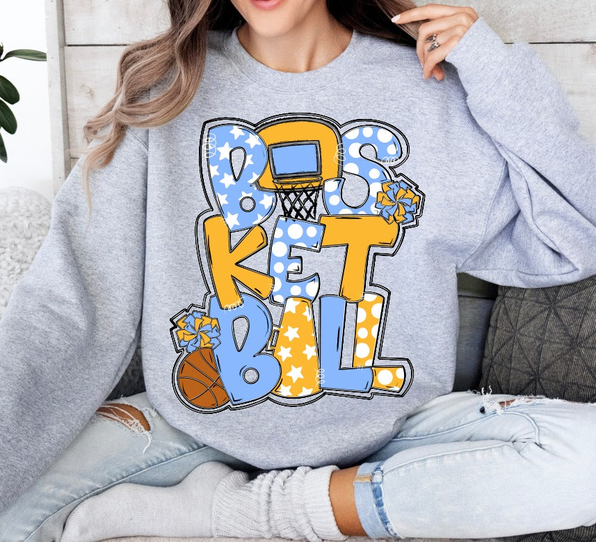 Basketball Word Art DTF Transfer Design