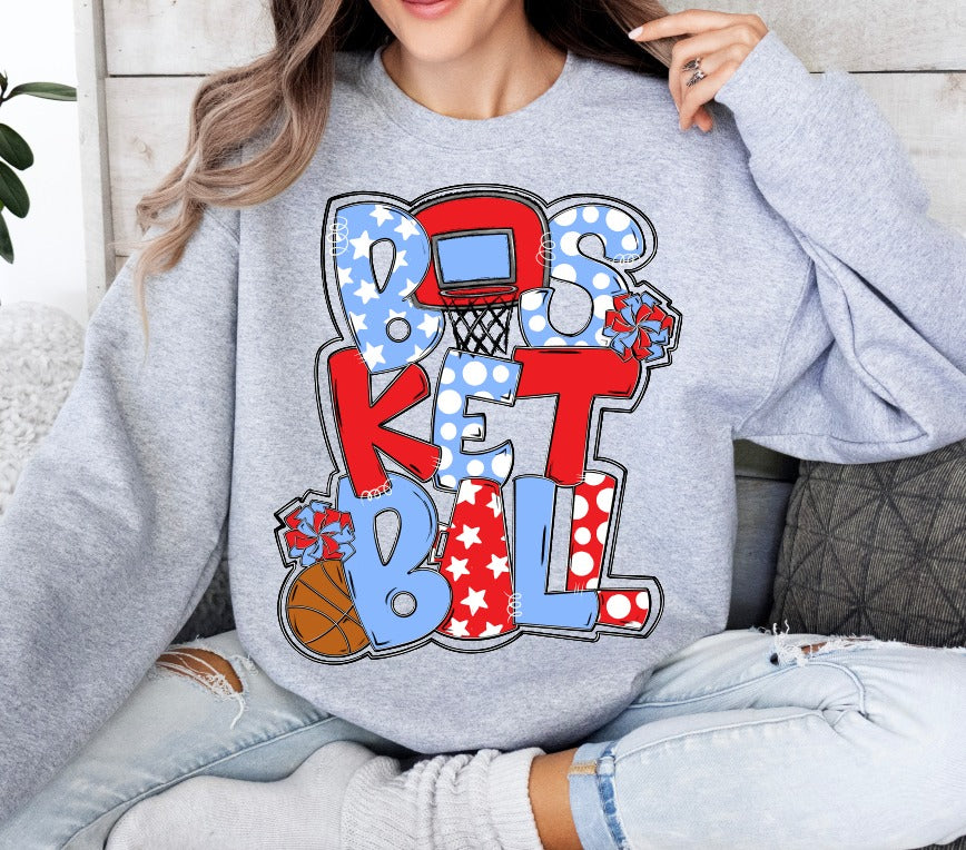 Basketball Word Art DTF Transfer Design