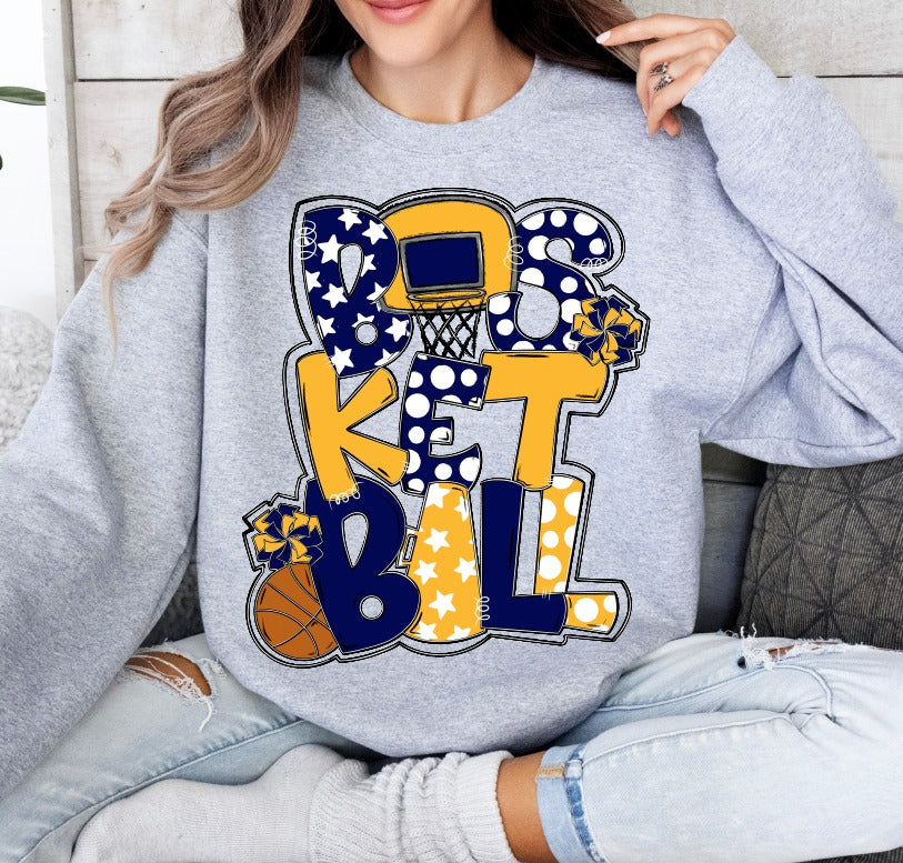 Basketball Word Art DTF Transfer Design