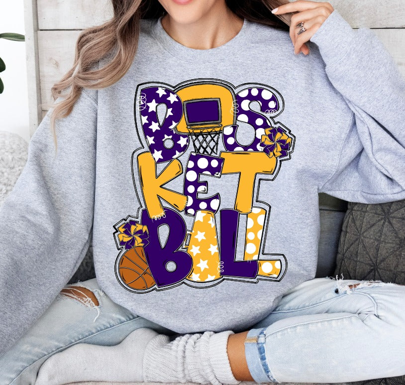 Basketball Word Art DTF Transfer Design