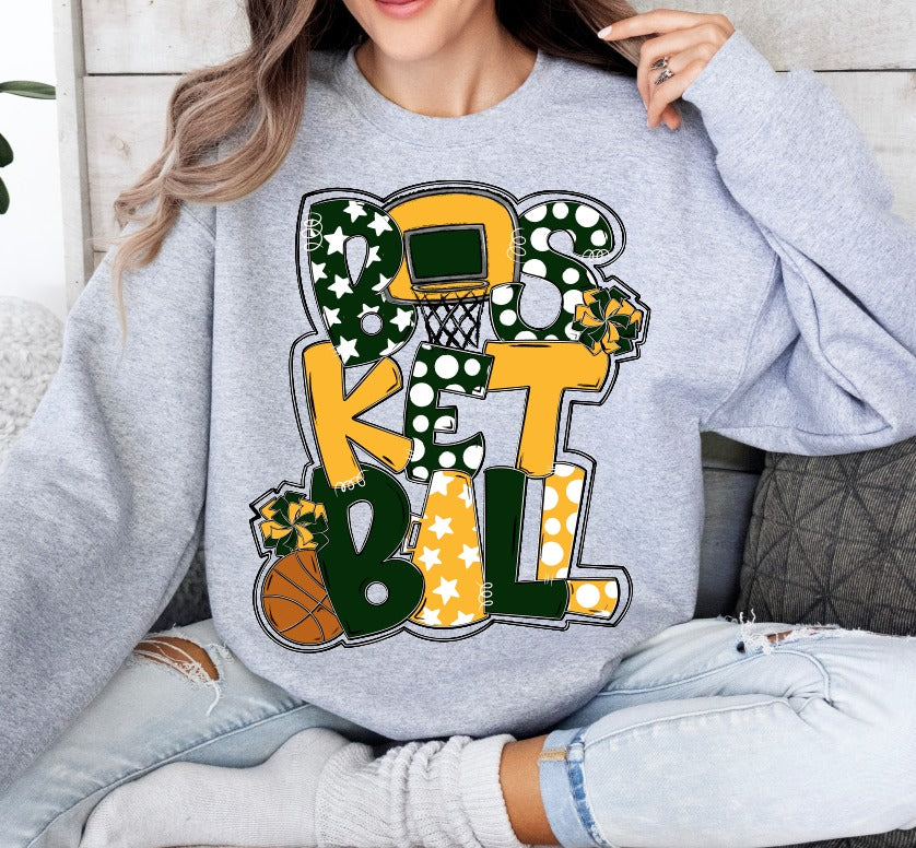 Basketball Word Art DTF Transfer Design