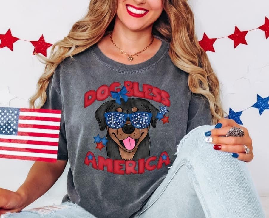 Dog Bless America DTF Transfer Design