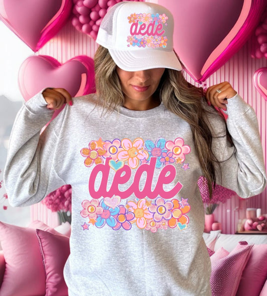 Dede Floral Heart Family Names DTF Transfer Design