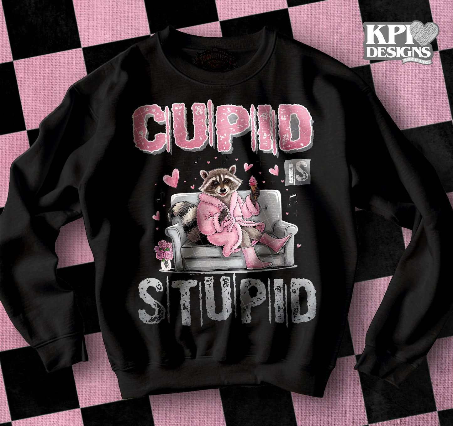 Cupid is Stupid Grey DTF Transfer Design KPI