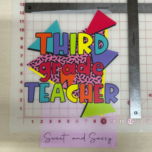 Third Grade Teacher DTF Transfer Design