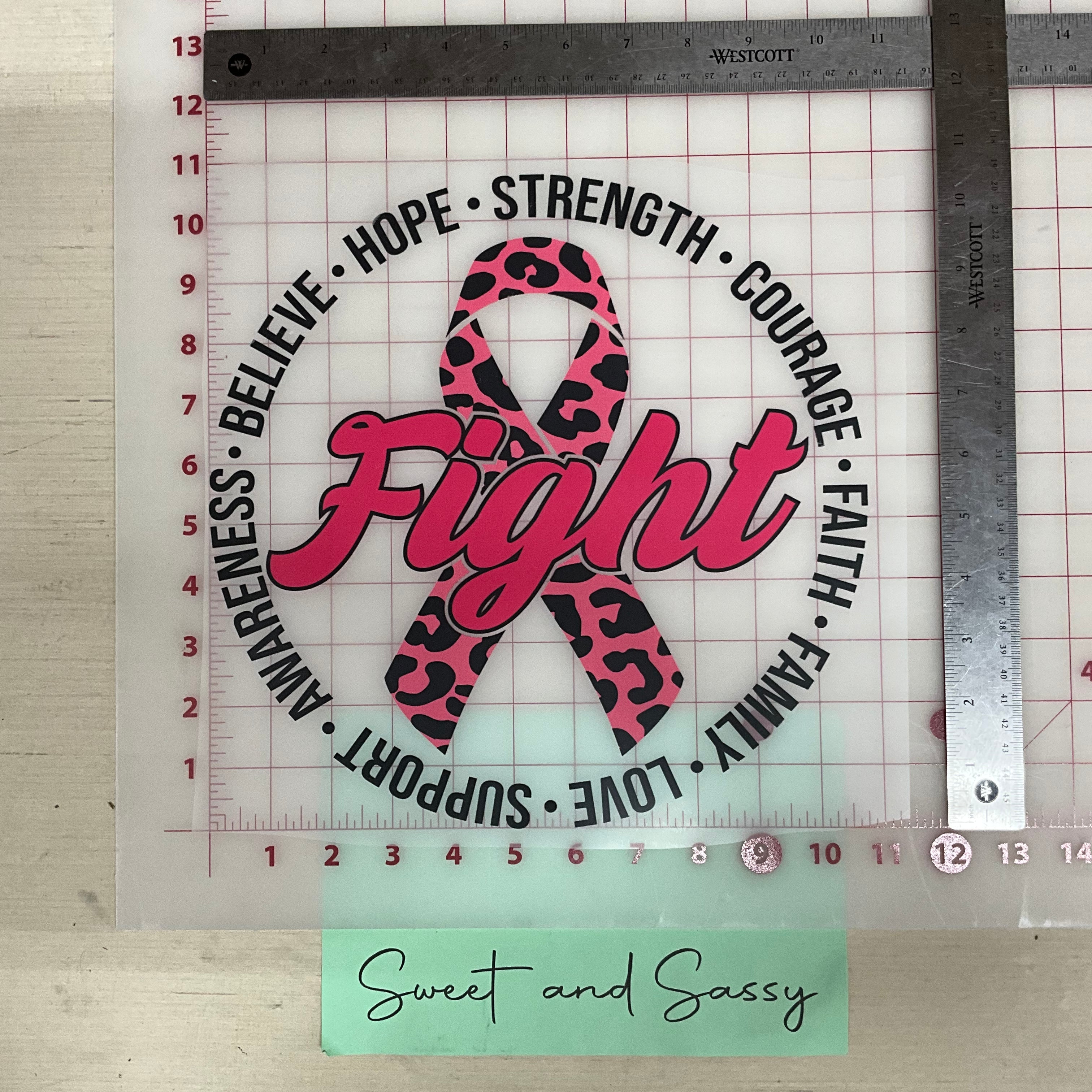 Fight Ribbon DTF Transfer Design – Sweet and Sassy Store