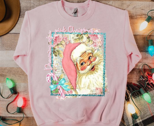 Dreaming of a pink Christmas  DTF Transfer Design