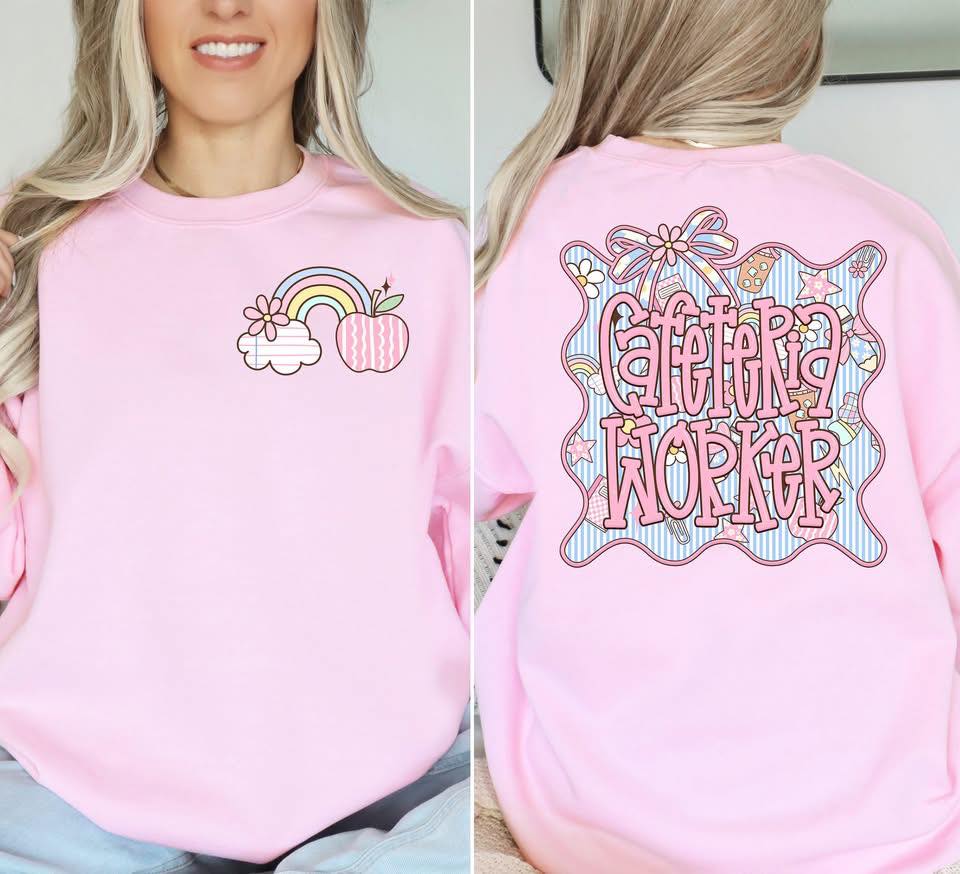 Seersucker School Positions DTF Transfer Design includes pocket