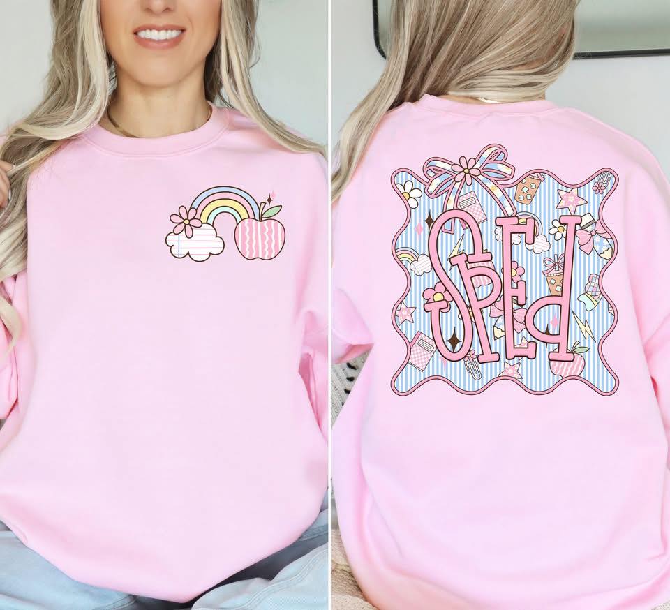 Seersucker School Positions DTF Transfer Design includes pocket